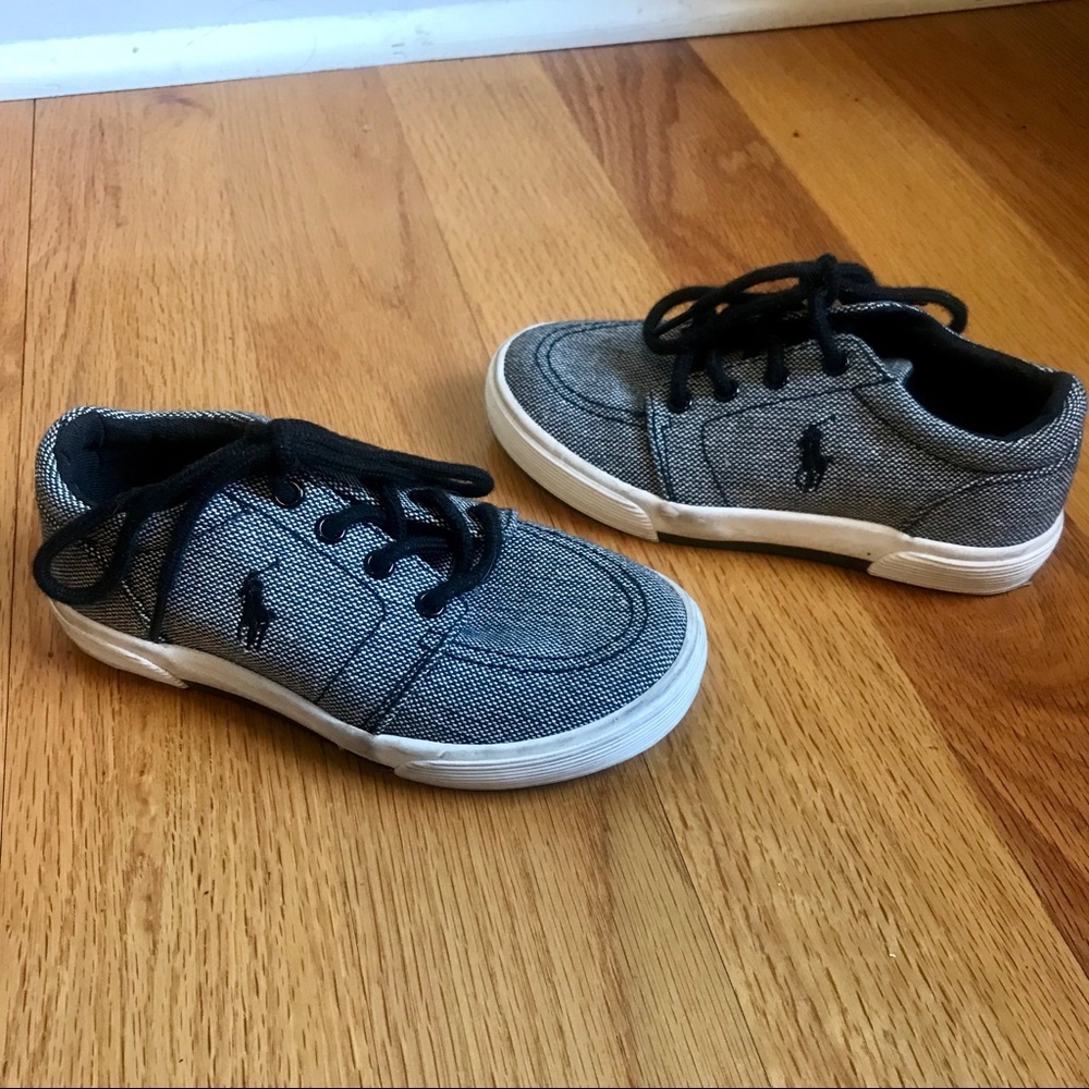 POLO Ralph Lauren Black/White Boys Dress Sneakers